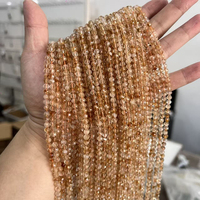 3mm 4mm Citrine Hard Faceted Stone Loose Beads Round Beads for DIY Bracelet Necklace Jewelry Making