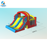 Château gonflable PVC 0,55 mm d'épaisseur, 20 pieds, double toboggan, pour location de fêtes d'enfants, capacité 4-6 personnes, garantie 24 mois