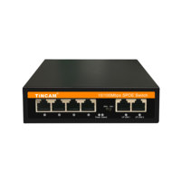 TiNCAM OEM 100M, Switch Ethernet de 6 Puertos RJ45, 15V PoE Pasivo, Compatible con VLAN, 100Mbps, No Estándar, para CCTV, Intercomunicación de Edificios, en Stock