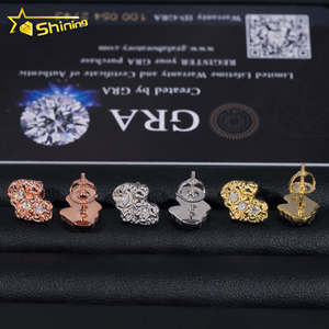 Boucles <span class=keywords><strong>d</strong></span>'oreilles Hip Hop pour hommes à prix abordable, prêtes à être expédiées, testées au <span class=keywords><strong>diamant</strong></span>, en argent 925 plaqué or, avec diamants Moissanite VVS - Product Image 6