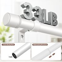 Tringles à rideaux en laiton brillant de qualité industrielle, tringle à rideaux métallique de 25 mm, tringle à rideaux réglable pour fenêtre de cuisine