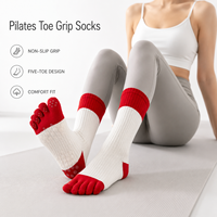 Chaussettes de Pilates personnalisées à bout ouvert, antidérapantes, en coton doux et extensible, pour studio de yoga, barre, reformer, fitness, marque privée
