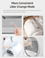 Robot listrik pintar cepat membersihkan sendiri, baki Toilet ruang besar dengan aplikasi otomatis Remote Control, kotak sampah kucing otomatis