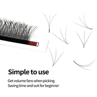 Extensions de cils en éventail préformées douces, trèfle à trois feuilles, tige longue, noires, cruelty-free, 3D, naturelles, fournisseurs Jeleap