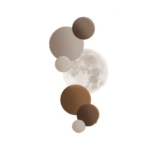 Quadro Decorativo LED Verticale Moderno di Lusso per Ingresso, Dipinto Circolare <span class=keywords><strong>Luna</strong></span> per Corridoio e Passaggio - Product Image 6