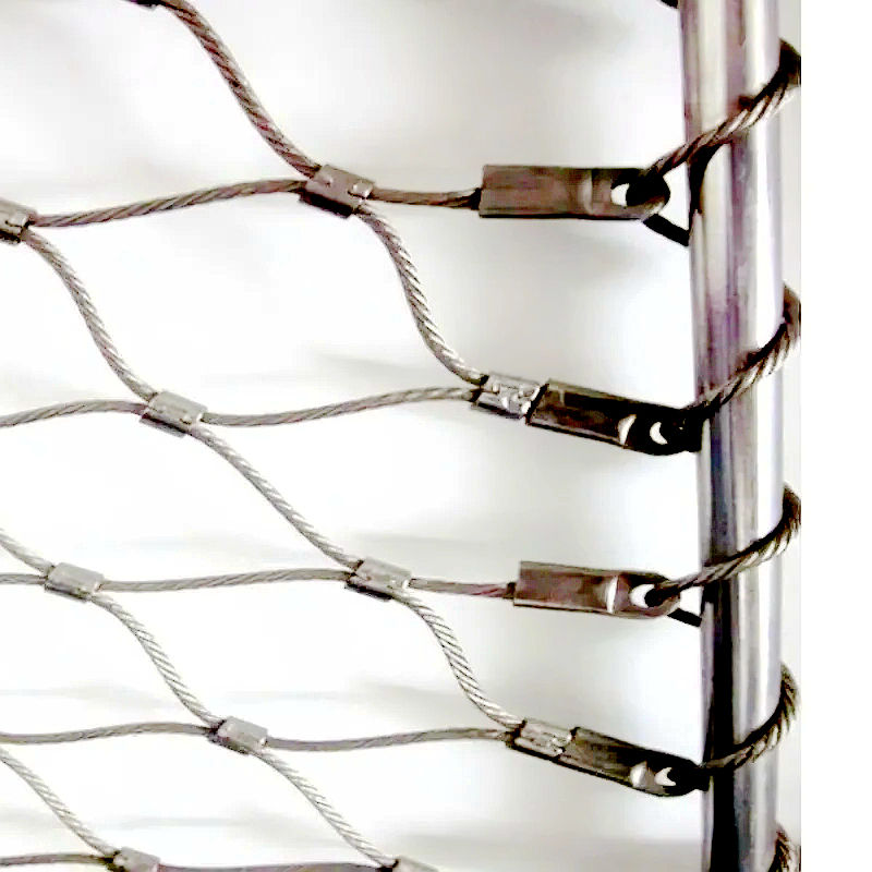 Zoo enclosure separator stainless steel rope mesh