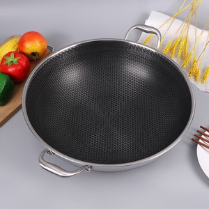 <span class=keywords><strong>Wok</strong></span> en acier inoxydable haute capacité, antiadhésif, design nid d'abeille, pour cuisinière à gaz, restaurants chinois, hôtels, ustensiles de cuisine - Product Image 3