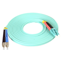 1m (3ft) Fiber Patch Cable2 Fibers LC UPC Duplex to FC UPC Duplex Multimode OM3 Riser OFNR2.0mm Tight-Buffered Aqua