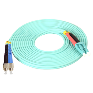 Cavo Patch in Fibra Ottica da 1m (3ft) 2 Fibre LC UPC Duplex a FC UPC Duplex Multimodale OM3 Riser OFNR2.0mm con Buffer Stretto Aqua - Product Image 4