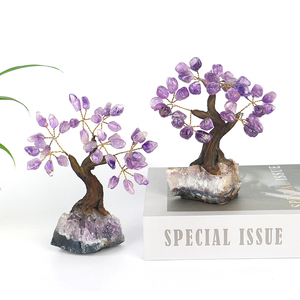 Wholesale Natural Healing Stones Crystal Bonsai <b>Tree</b> Amethyst Cluster Base Crystal <b>Tree</b> for Feng Shui Decoration - Product Image 3