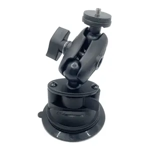 Metal material 95mm neck heavy duty single glass suction cup car mount for action camera