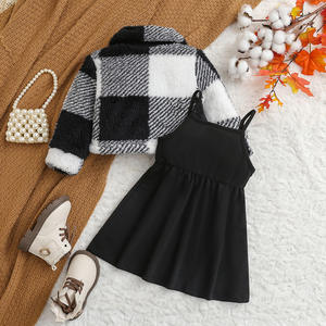 Mode coréenne nouveau automne et hiver filles deux pièces ensemble décontracté solide motif bébé costume manteau <span class=keywords><strong>Mao</strong></span> <span class=keywords><strong>Mao</strong></span> Condole robe - Product Image 2