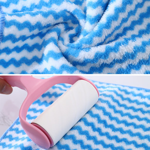 Coral Fleece Striped Dishcloth Rectangle Absorbent Lint Free Kitchen Cleaning <b>Cloth</b> Blue Green <b>Pink</b> Water Ripples Pattern - Product Image 2