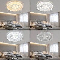Ventilateur de plafond encastré avec cadre en cristal, silhouette de cœur, moteur à trois vitesses, température de couleur réglable, pour la maison