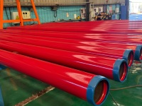 Système de raccordement de tuyaux d'incendie revêtu d'époxy rouge ASTM A795 A53 SCH10 40 homologué UL/FM, extrémités rainurées pour projets de canalisations de protection incendie