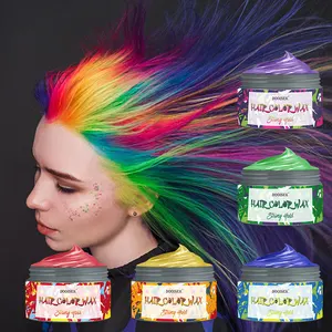 Popular DOOISEK 9 Colors Hair Styling Pomade Wax Strong Hold Temporary Disposable Mud Hair Color Wax Men for Hair
