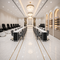 Fabricant de meubles pour salons de manucure Kangmei, fauteuil de pédicure et de manucure personnalisé noir et blanc avec spa pour les pieds sans tuyauterie, massage Human Touch