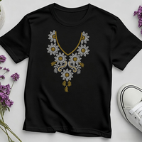 Transferts thermocollants personnalisés avec motif floral en strass pour T-shirt