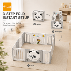 Parc de <span class=keywords><strong>jeu</strong></span> interactif pour bébé au design adorable de panda, pliable rapidement, facile à ranger, centre d'activités intérieur, parc de <span class=keywords><strong>jeu</strong></span> pour enfants - Product Image 1