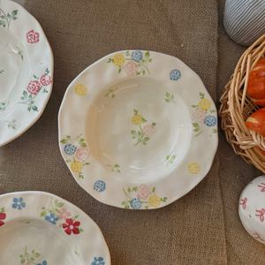 Assiette à soupe ronde en porcelaine de 8 pouces et bol à pâtes italiennes Assiette à soupe en céramique peinte à la main à larges bords - Product Image 3