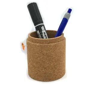Kurk Houten Office Desktop Pen Houder Lichtgewicht Borstel Pot Container Case