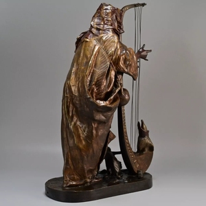 Escultura de Bronce Antigua Original Firmada por ARTHUR <span class=keywords><strong>STRASSER</strong></span>, Estatua de Cantante Nubia - Product Image 3