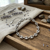 Bracelet unisexe hip-hop en acier inoxydable 304 plaqué or 18 carats, motif géométrique nez de cochon, ne se décolore pas, polyvalent, best-seller transfrontalier