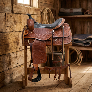 BS International Pure Buffalo Leather & Wood English Race <b>Saddle</b> Horse <b>Saddle</b> Box with SUS304 Hardware Eco-Friendly Horse Rugs - Product Image 1