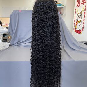 Venta al por mayor de cabello brasileño ondulado 13x4 transparente para pelucas de encaje Remy completas para mujeres negras, cabello con cutícula alineada 16-40 - Product Image 2