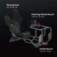 Simulador de Carreras Ajustable LRS14-BS04, Estructura Inclinable con Soporte para Volante, Plataforma de Juego de Carreras para PC, Compatible con Logitech G29 G920 F1