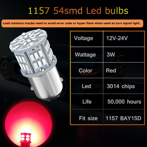 หลอดไฟ LED 12V-24V 1157 7528 2357 2057 BAY15D สำหรับเปลี่ยนหลอดไฟเบรก ไฟท้าย สำหรับรถยนต์ รถบ้าน รถพ่วง เรือ - Product Image 3