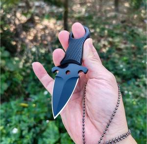 سكين جيب محمول صغير للاستخدام الخارجي مع حلقة للرقبة وشفرة ثابتة للبقاء على قيد الحياة مع غمد - Product Image 4