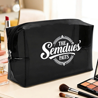 Bolsa de Maquillaje Transparente de PVC TPU para Viaje, Impermeable, Bolsa de Aseo Transparente, Aprobada por la TSA para Estadios, Bolsa para Cosméticos y Cuidado de la Piel