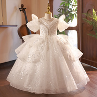 S2057R nouveau Style haute qualité haut de gamme luxe paillettes passerelle fée magnifique moelleux fleur fille robe