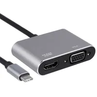 USB C to Dual VGA HD MI Splitter (Thunderbolt 3 Compatible) Adapter