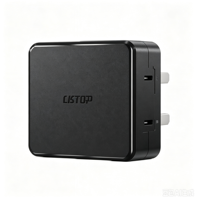 Cargador Rápido GaN Original de 100W con 2 Puertos Tipo-C PD, Adaptador de Pared para Dron