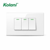 Interrupteur mural modulaire 3 gangs de taille 120 pour combinaisons DIY, avec configurations de panneaux et logo personnalisés pour les projets de réaménagement de maisons, hôtels et bureaux