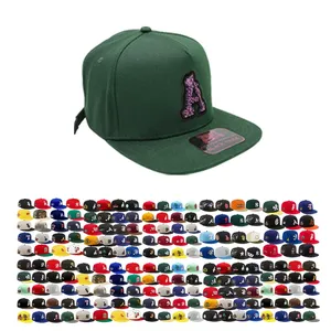 Tùy Chỉnh 6 Bảng Điều Chỉnh Màu Đen Bông 3D Thêu Phẳng Mũ Phẳng Vành Mũ Hip-Hop Mũ Snapback Mũ Snapback Mũ - Product Image 1