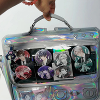 Sac Messager Ita du Fabricant avec Poche pour Bouteille d'Eau, en Cuir PU Holographique Laser, Porte-documents pour Présentation d'Anime