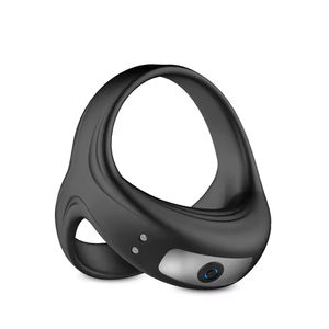 Anneau pénien vibrant noir doux et écologique pour retarder l'éjaculation, sensation de toucher réel, jouet sexuel masculin pour adultes, pour l'agrandissement du pénis - Product Image 2