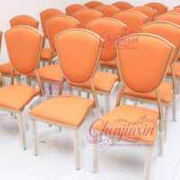 Chaises Royales Blanches en Aluminium Chromé de Luxe pour Événements, Ensemble de Mobilier d'Hôtel Pas Cher pour Mariages et Banquets, Vente en Gros