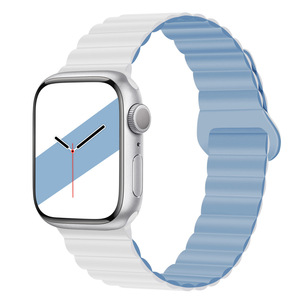 Bracelet de montre Zonesin pour Apple Watch Series 3/Ultra 3/SE 3 Deuxième Génération, en silicone bicolore avec fermoir magnétique - Product Image 6