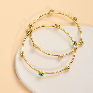 Brazalete Elegante de Acero Inoxidable para Mujer con Circonitas, Joyería de Alta Gama, Hecho en China, Guatemala - Product Image 1