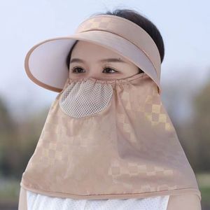 หมวกกันแดดฤดูร้อนสำหรับผู้หญิง ป้องกันใบหน้า ปีกกว้าง ระบายอากาศได้ดี กันแดด ขี่จักรยาน เก็บชา สีชมพู - Product Image 3