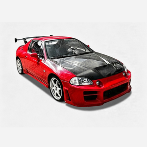 Capó ligero de fibra de carbono seca con ventilación ISD, apto para Honda Del Sol CRX 93-96, modificación deportiva exterior con sistema Bolt-On. - Product Image 2