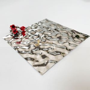LL01 Plaque en acier inoxydable 304 effet vague d'eau, poli miroir 8K, pour murs d'hôtel, vente chaude, approvisionnement direct usine - Product Image 3