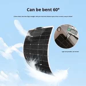 <span class=keywords><strong>Panneau</strong></span> solaire photovoltaïque flexible 200W à vente chaude <span class=keywords><strong>pour</strong></span> la charge de <span class=keywords><strong>voiture</strong></span>, tricycle, véhicule électrique, 18V, portable, noir/blanc - Product Image 4