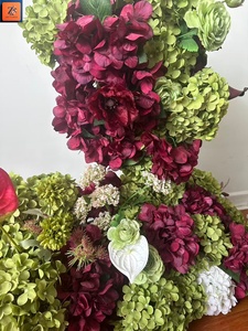 ZIKE el yapımı yapay yeşil ve kırmızı çiçekler ortanca sıcak satış yapay çiçek Arch düğün arka planında düğün için - Product Image 6