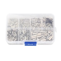 Kit d'assortiment de 600 embouts de câble en cuivre étamé non isolés, type Bootlace, à sertir, avec vis, pour câbles de 0,5 à 6,0 mm²