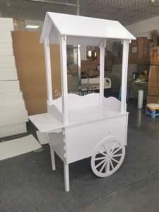 Chariot à bonbons en PVC blanc pour mariage, prix <span class=keywords><strong>de</strong></span> gros, décoration <span class=keywords><strong>de</strong></span> fête avec roues pour les fêtes - Product Image 3